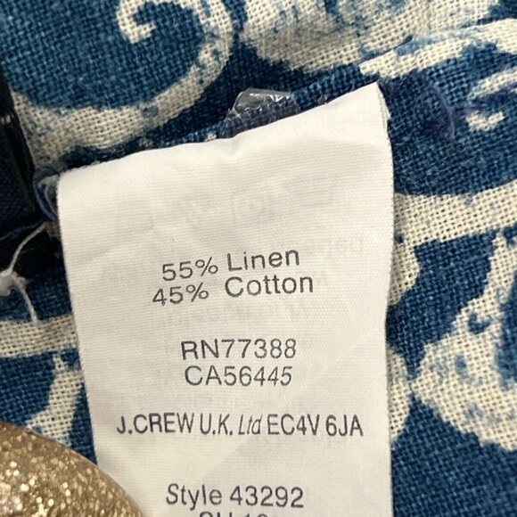 J Crew Boy Shirt Size 2 Blue Seahorse Print Button Down - Picture 5 of 8